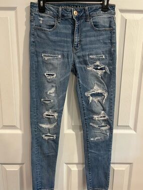 American Eagle Outfitters Patched Distressed Skinny Jeans